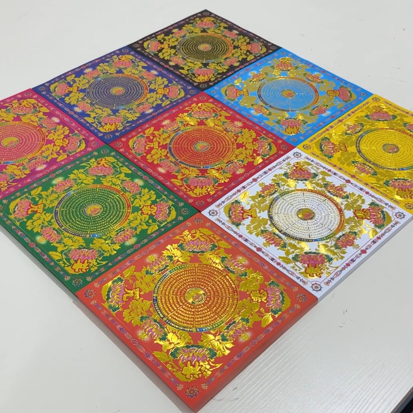 16×16，20×20 九色莲花金纸 手工折纸 铂金烫金 1包100张