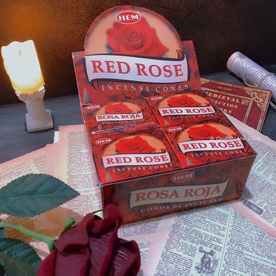 红玫瑰[]印度hem锥香大盒12塔香