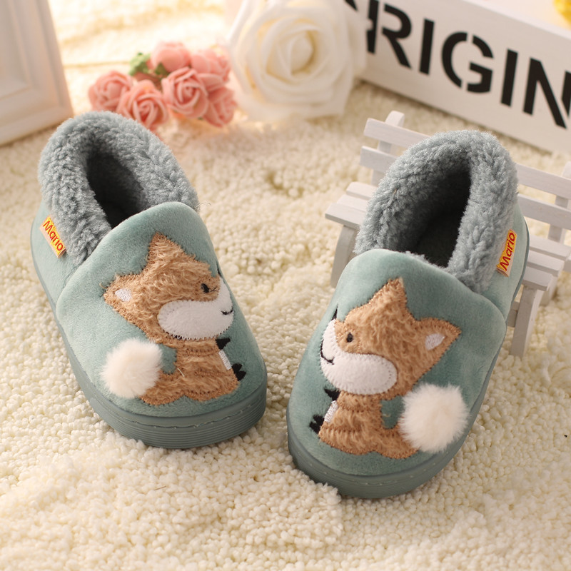 Chaussons enfants en suède pour hiver - semelle caoutchouc - Ref 1018532 Image 4