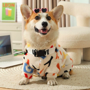 加厚宠物防掉毛 柯基衣服冬季 保暖柴犬幼犬中型犬秋冬装 狗狗棉衣