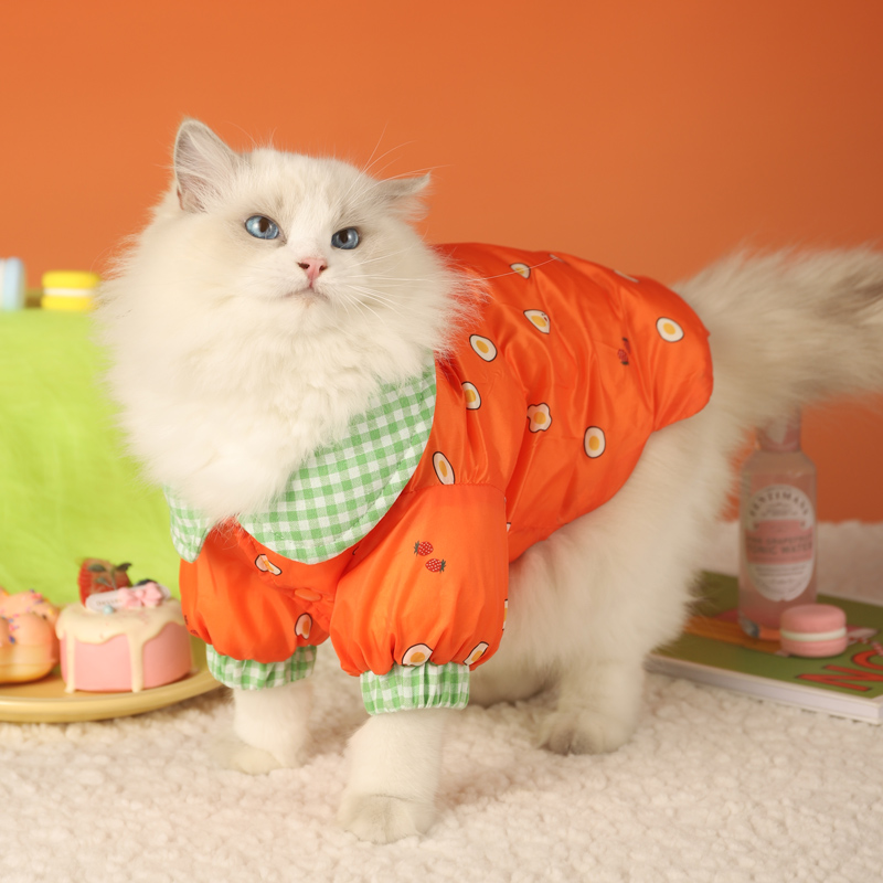 小猫咪不粘毛保暖羽绒服