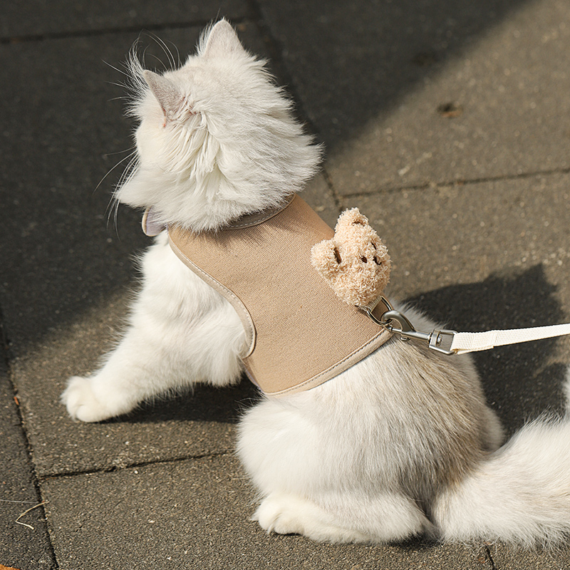 猫咪牵引绳防挣脱外出专用背带猫猫衣服背心工字型溜猫神器遛猫绳