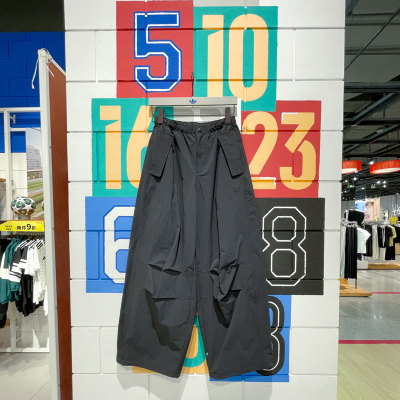 阿迪达斯三叶草男裤2025夏季新款经典简约百搭伞裤运动长裤JD2111