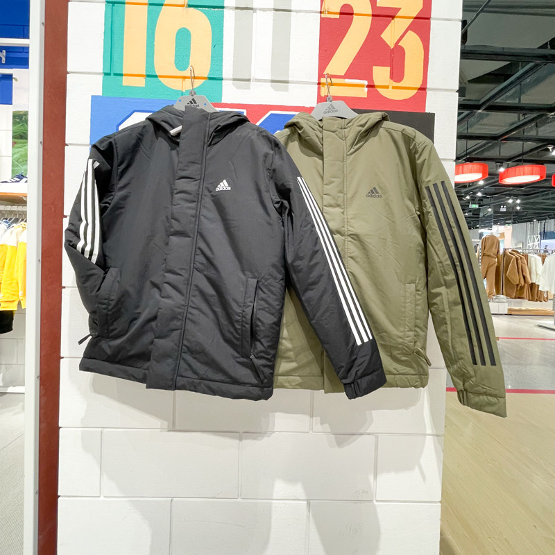 ADIDAS阿迪达斯男装2024冬款防风保暖连帽运动休闲棉衣外套IX8884