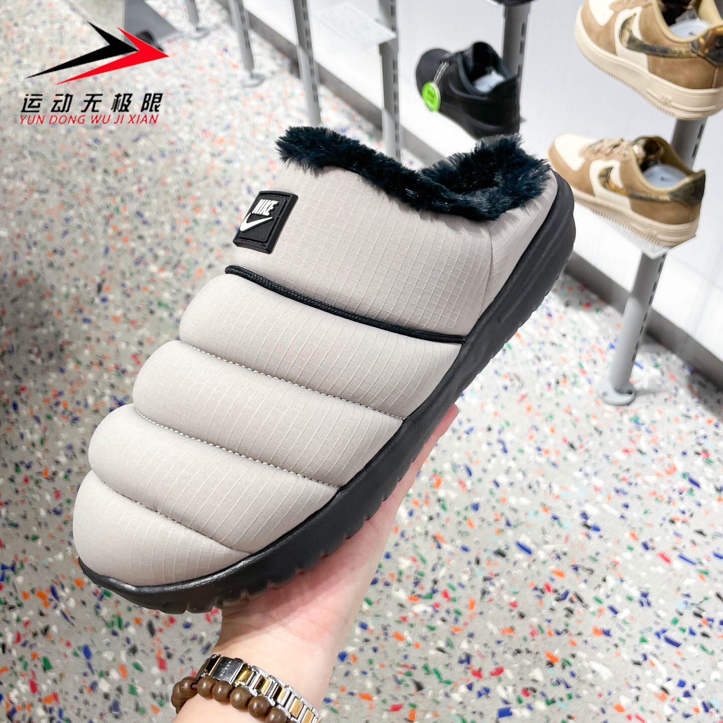 Nike耐克男鞋2025冬新款运动休闲保暖懒人一脚蹬半拖鞋HV8561-003