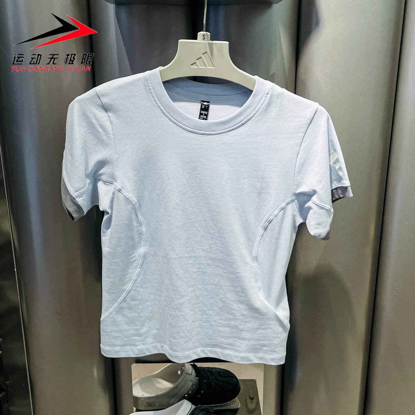 Adidas阿迪达斯女装2026秋季简约舒适运动休闲圆领短袖上衣LC6387