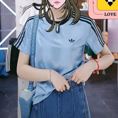 Adidas阿迪达斯三叶草女装2025夏新款速干运动休闲短袖T恤 JV9644