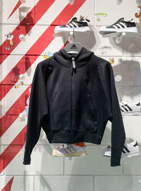 阿迪达斯女外套2024春季新款针织宽松简约百搭运动休闲夹克IN5128