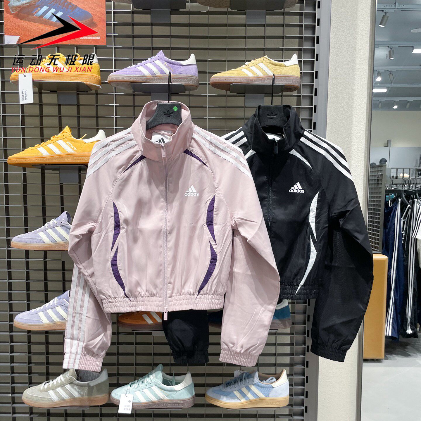 阿迪达斯三叶草女装2025秋新款防风衣运动夹克外套 KE9786 KE9787