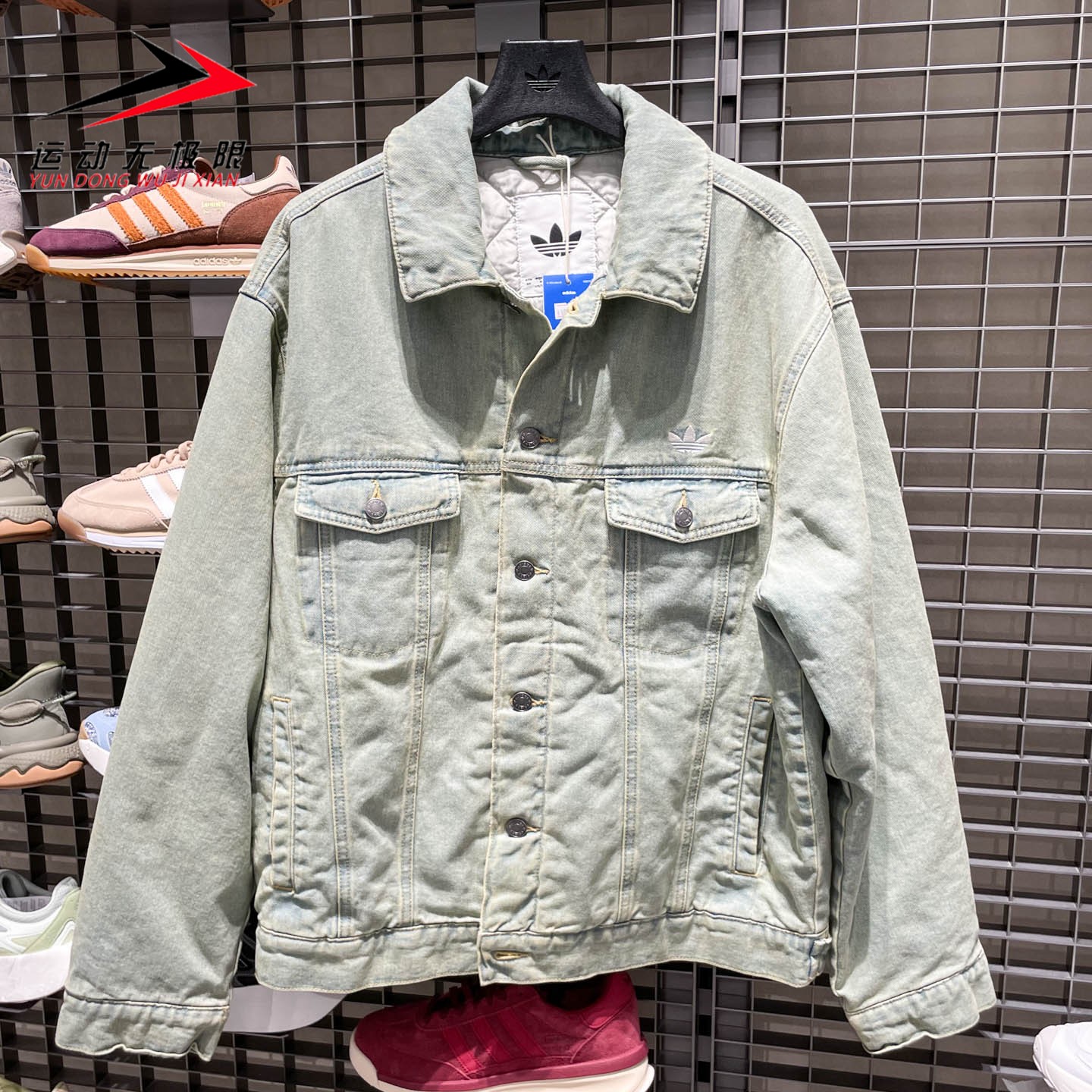 阿迪达斯三叶草男装2025冬新款牛仔服保暖运动休闲棉衣外套KC2624