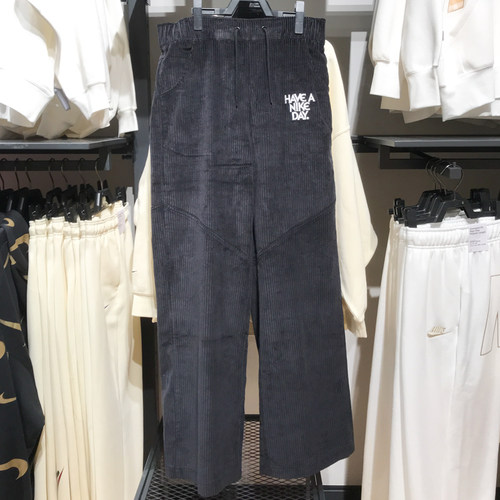 灯芯绒裤笑脸印花防风运动长裤