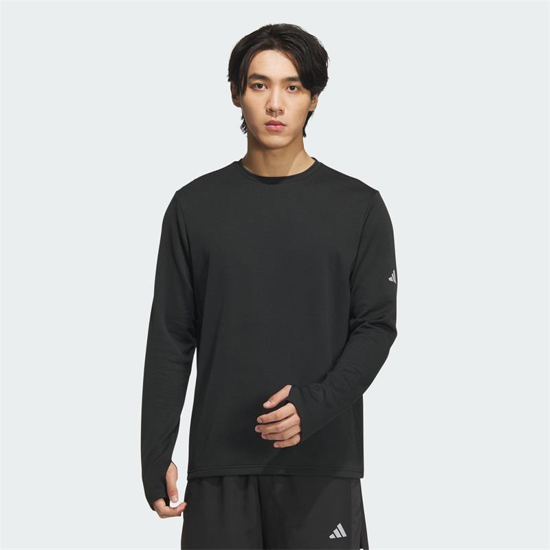 ADIDAS阿迪达斯男女2024冬季新款简约跑步运动休闲长袖T恤 JV6927