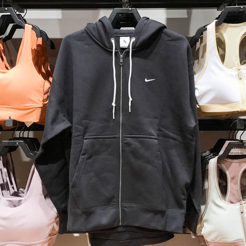 NIKE耐克男装2025春款全长拉链开襟简约百搭加绒连帽衫DR0403-010