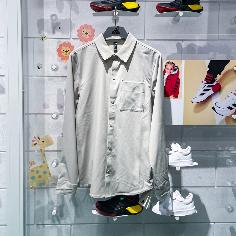 阿迪达斯动休闲长袖翻领T恤衬衫