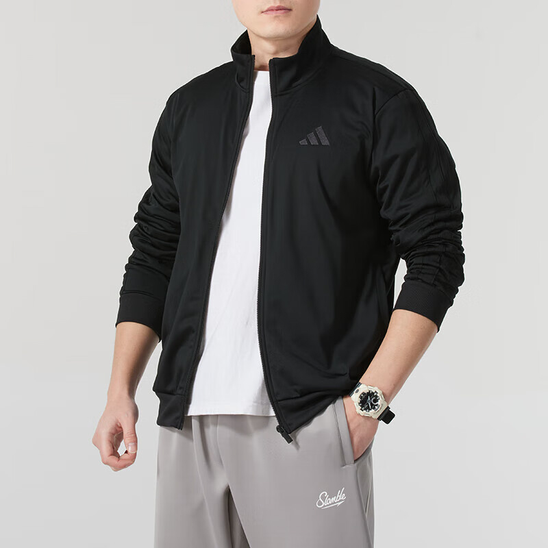 ADIDAS阿迪达斯男装2025春季新款针织立领运动休闲夹克外套JI8818