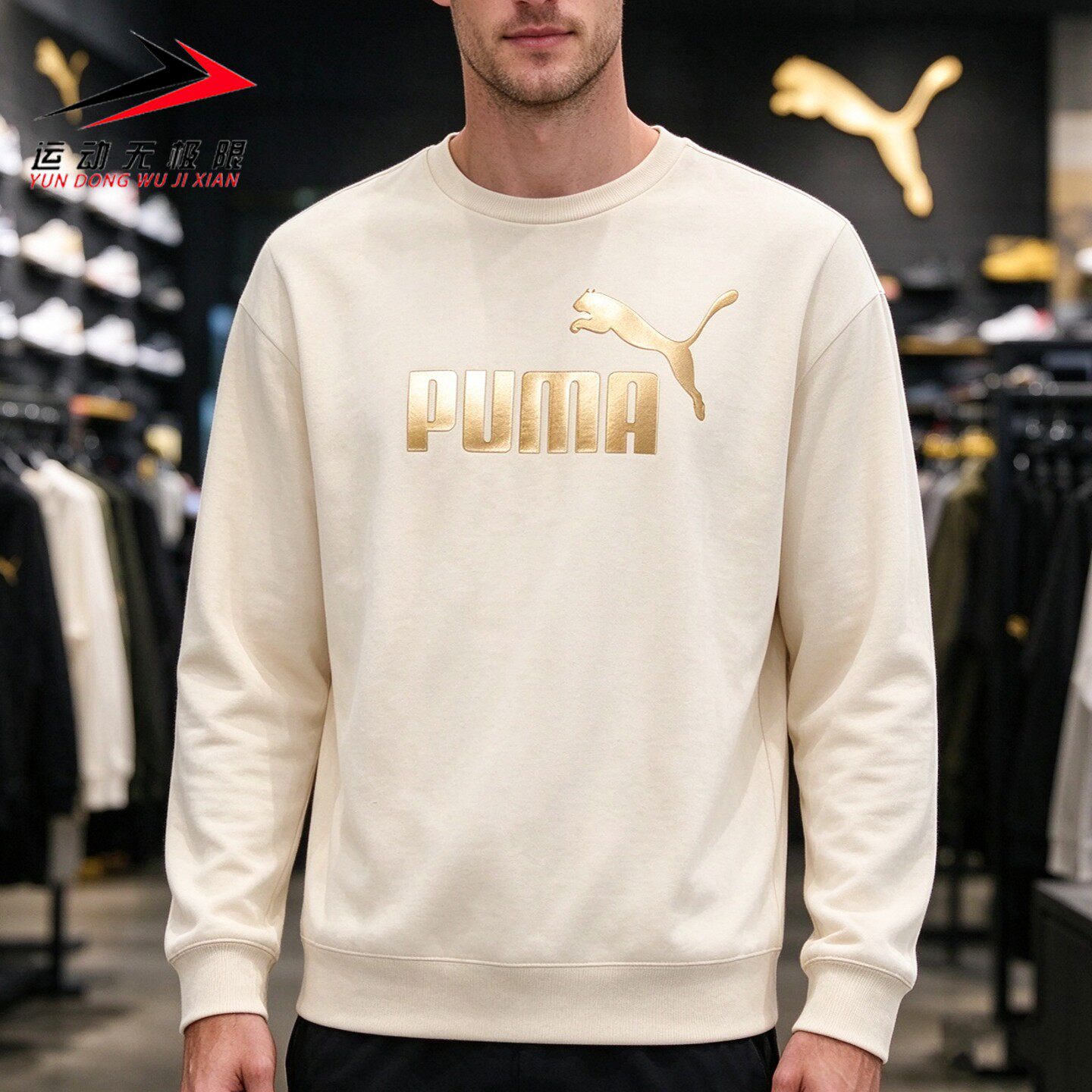 PUMA彪马男子2026冬款加绒保暖运动休闲圆领卫衣套头衫 639380-87
