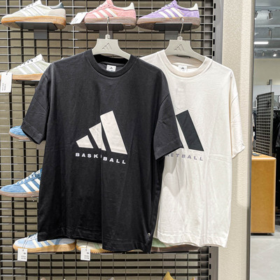 ADIDAS阿迪达斯男子2025秋新款纯棉运动休闲短袖T恤JX5574 JX5575