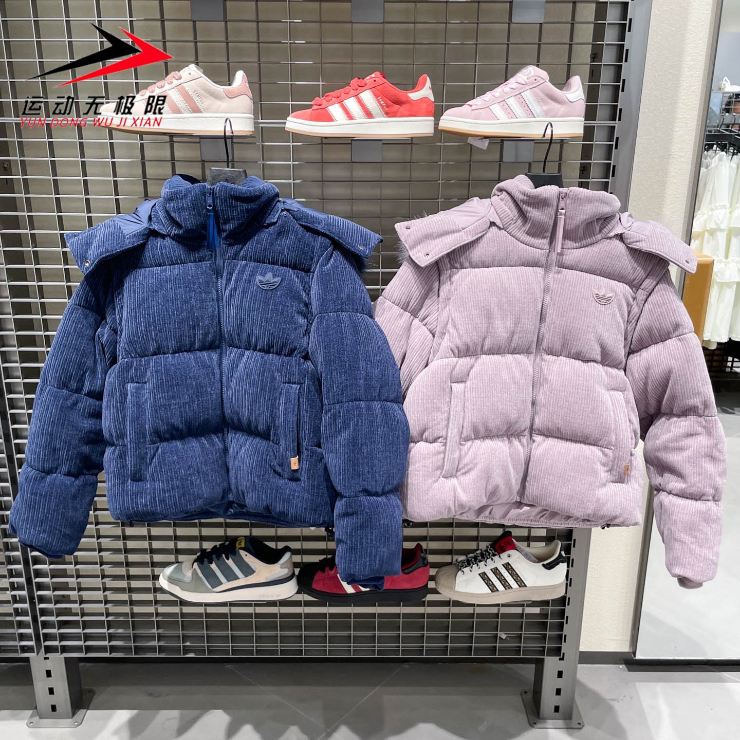 阿迪达斯三叶草女装2025冬新款防风保暖羽绒服外套 KS8491 KS8499