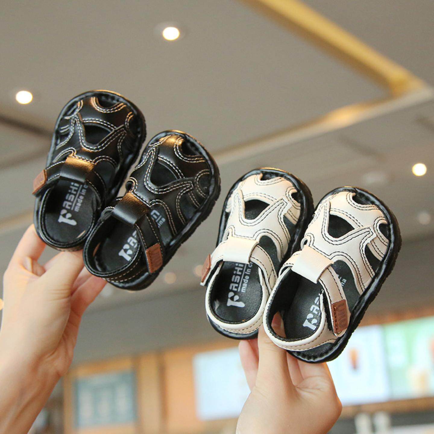 夏季宝宝凉鞋一岁半包头软底防滑男女婴儿学步鞋0-1—2岁叫叫鞋子