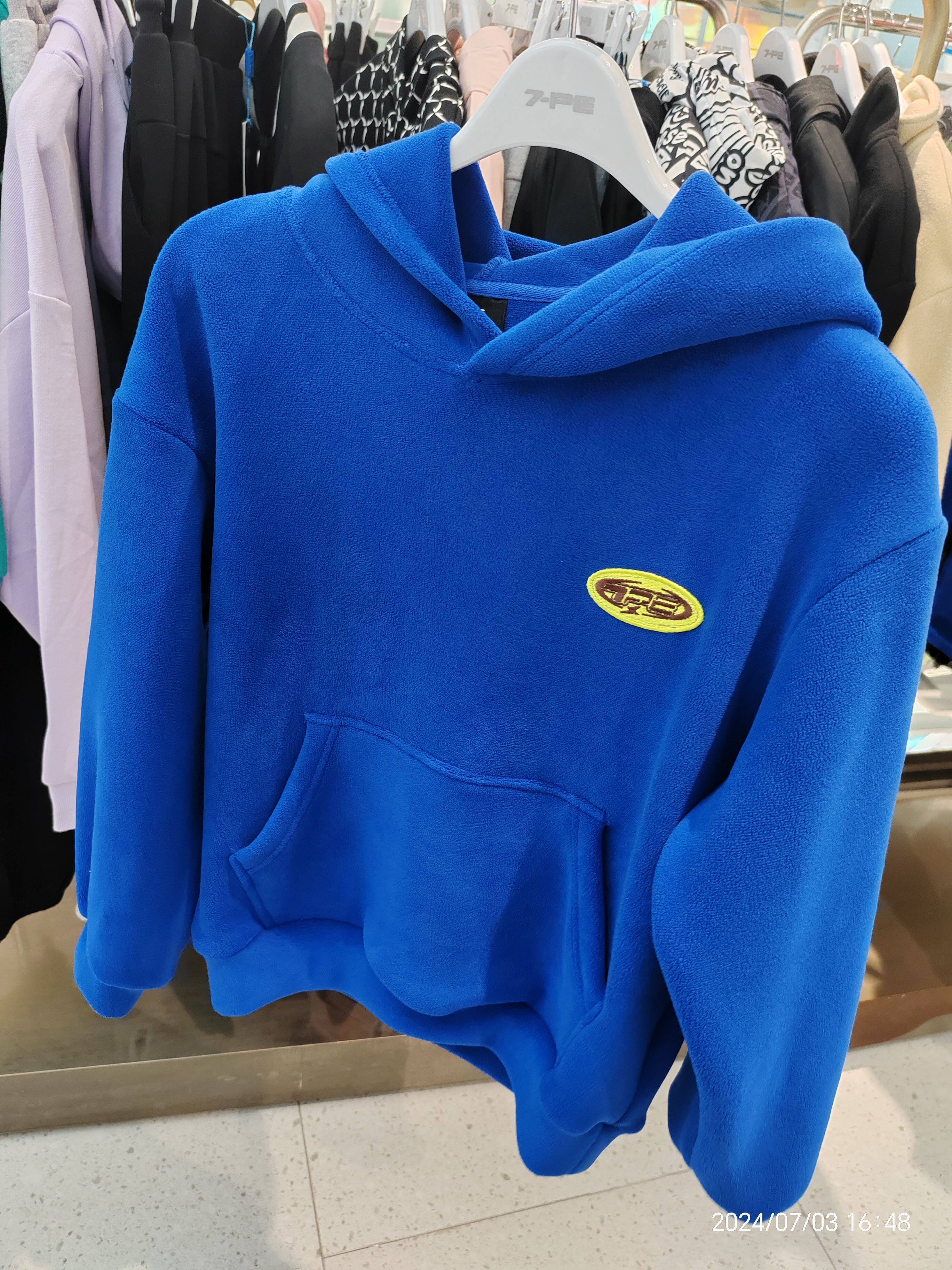 七波辉童装新款男中大童绒厚卫衣帽衫厚青少年厚绒衫冬340028