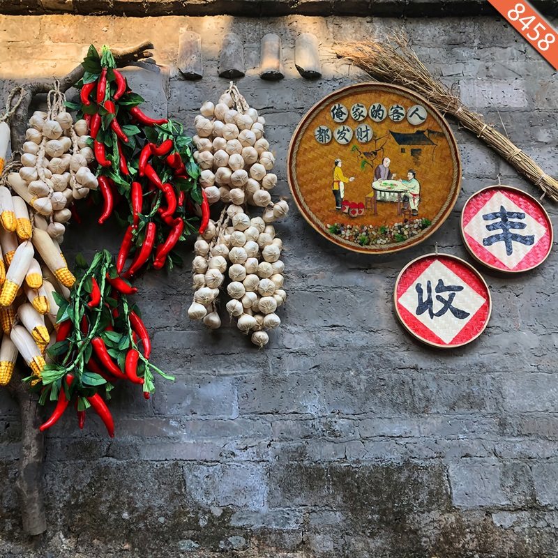 直播背景墙布抖音快手主播乡村五谷丰收辣椒玉米农产品带货直播间