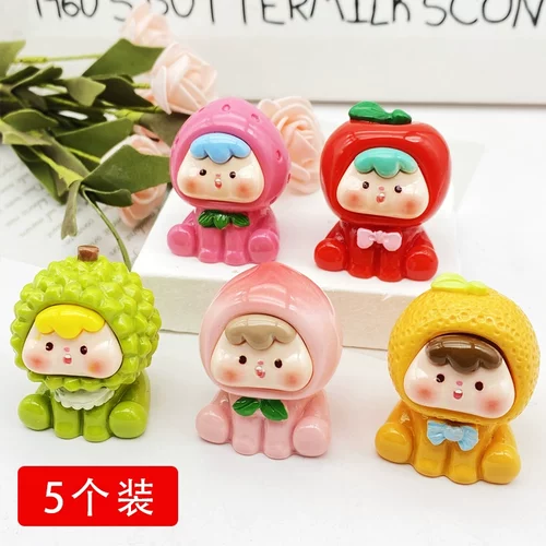 桌面摆件车载发光玩具夜光立体创意乌龟水果崽崽diy配件树脂饰品
