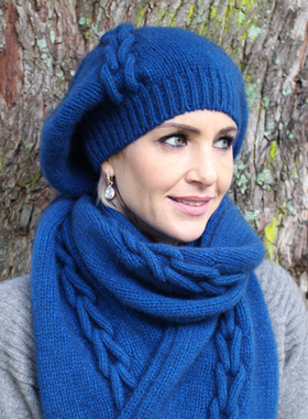 新西兰zinity 羊毛possum毛线  女英伦风复古冬季纯色针织皇冠帽