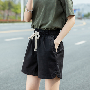 黑色运动短裤女夏2026新款小个子休闲工装大码三四分裤衩胖mm外穿