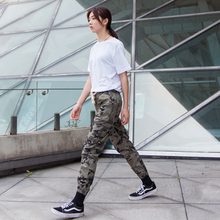 子女2026新款 薄款 迷彩工装 夏季 小个子束脚休闲哈伦运动 裤 军绿色裤