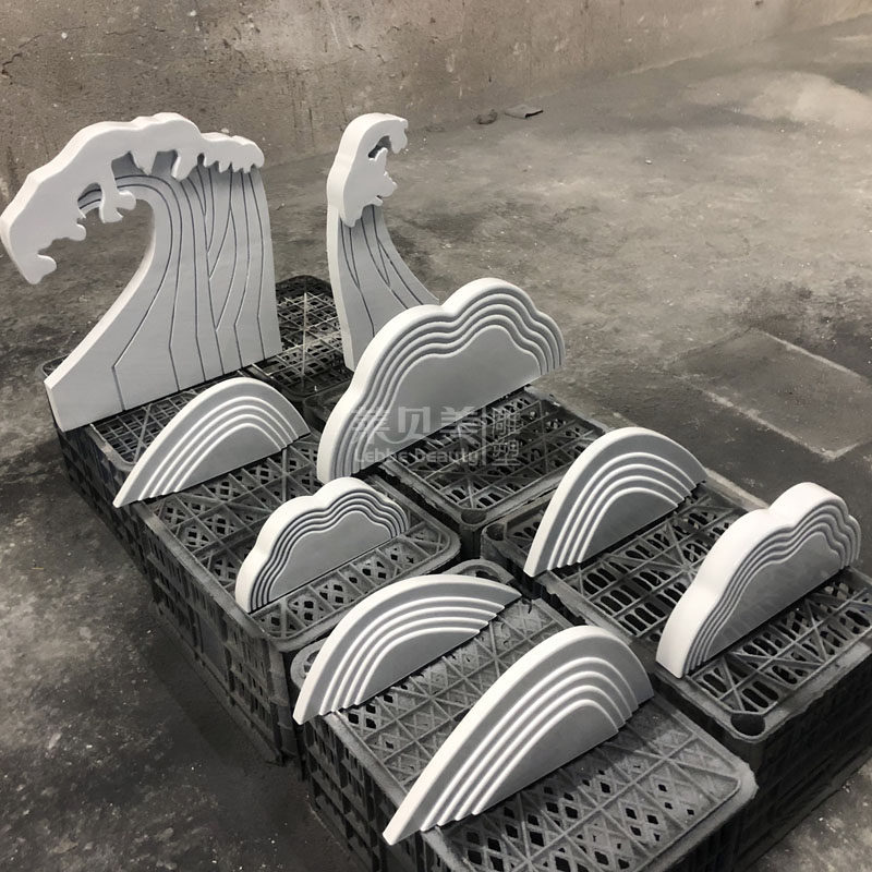 户外酒店大堂定字楼主入口园林景观艺术堆头玻璃钢山峰祥云水景