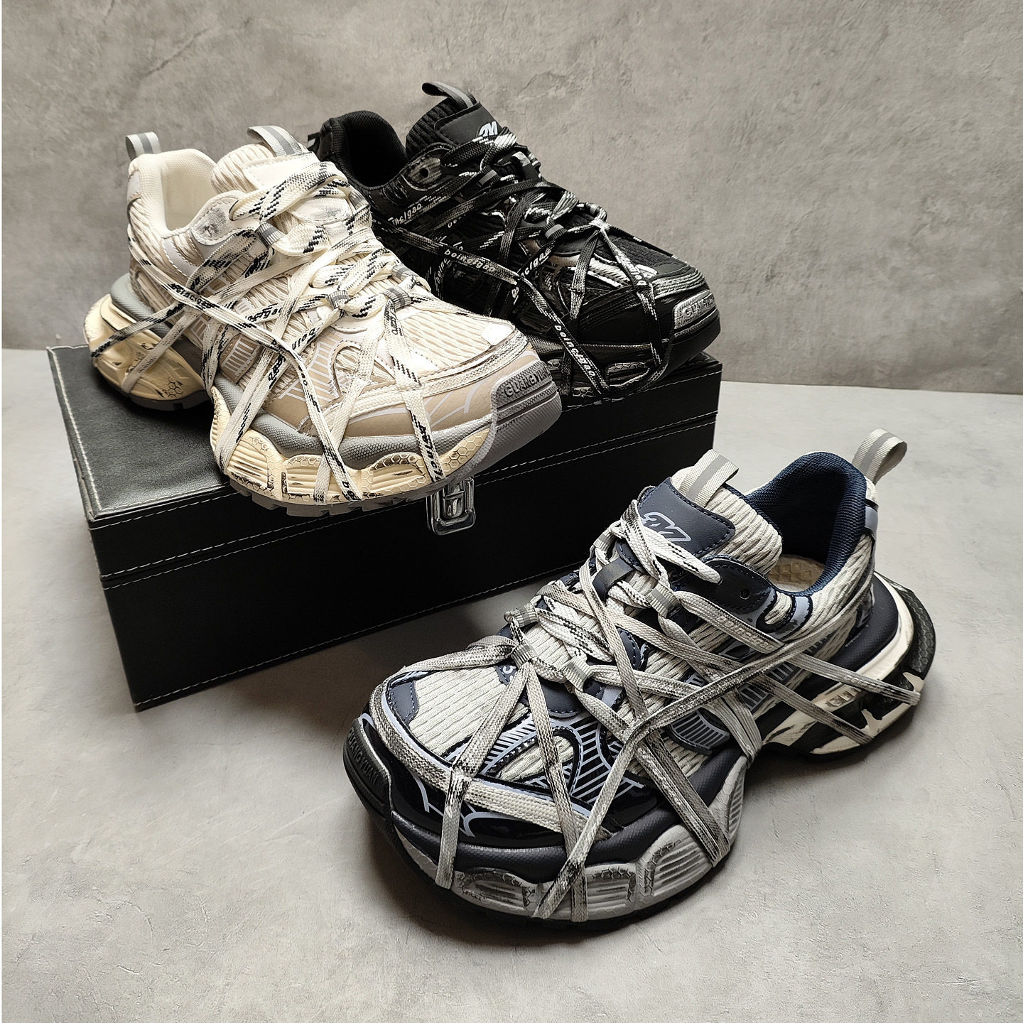 男鞋2026春季新款老爹鞋厚底增高绑带脏脏鞋时尚百搭透气休闲鞋潮