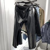 冬季 800直筒长裤 新品 美式 柜429 5320714 男装 黑色仿皮面料休闲裤