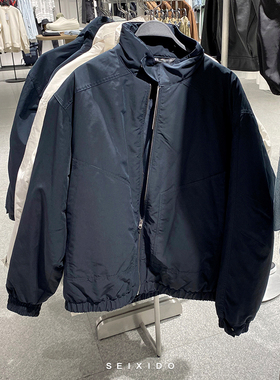 柜529欧美简约立领棉服8281326 401冬季男士宽松棉衣外套8281/326