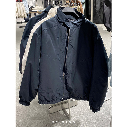 ZA欧美简约宽松立领棉服夹克外套