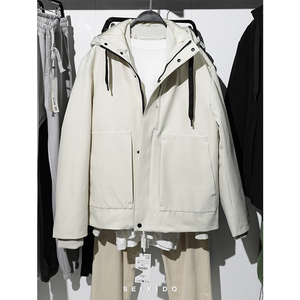 柜699 冬款男装科技面料连帽微防水棉衣宽松休闲棉服外套8281/355
