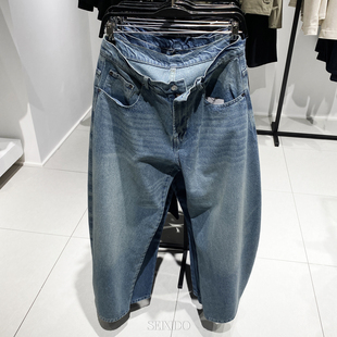 秋冬新品 休闲长裤 男装 型宽松水洗弯刀牛仔裤 3991370 气球版 柜329
