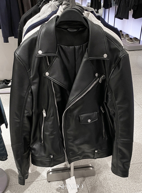 柜549！秋冬男装pu仿皮机车夹克8491420 800拉链皮衣外套8491/420