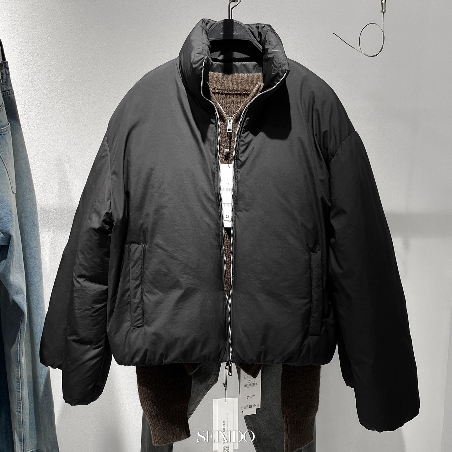 西班牙单！立领宽松棉衣外套