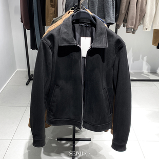 8281 柜699 152 绒面质感仿麂皮绒翻领拉链夹克外套 男装 春季 新品
