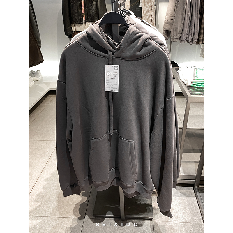 ZA袋鼠口袋美式连帽卫衣