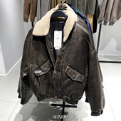 5479 柜799 304 毛领复古做旧夹克短款 棉服皮厚外套 秋冬新款 男装