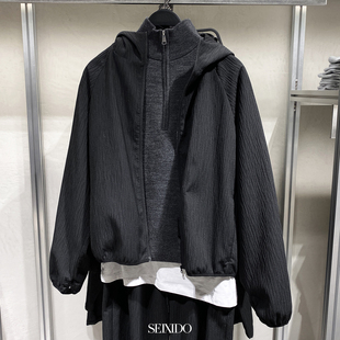 欧美新品 夹克外套男7380801 男装 fit连帽短款 800 凸饰boxy 柜429