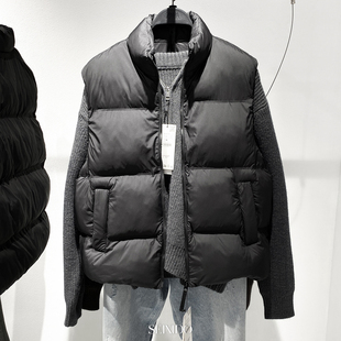 4302 柜399 立领压胶棉服背心简约休闲马甲外套 无袖 210 欧美男装