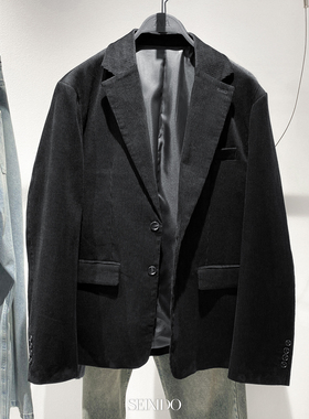 柜999！秋冬新款男装休闲灯芯绒西装5937485 800复古外套5937/485