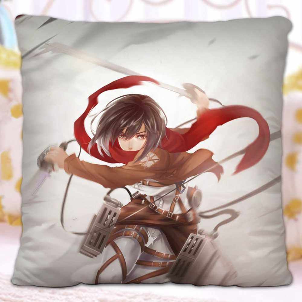【送枕芯】进击的巨人三笠阿克曼抱枕方枕头卡通动漫汽车靠背头枕
