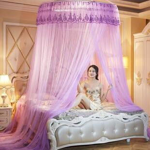 送吸盘挂钩 免安装加密圆形吊顶蚊帐落地公主双人1.21.51.8米60cm