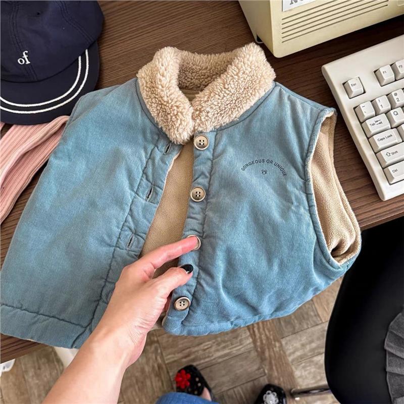 儿童冬季新款韩版森系马甲男女童秋款保暖开衫宝宝时尚背心外套潮