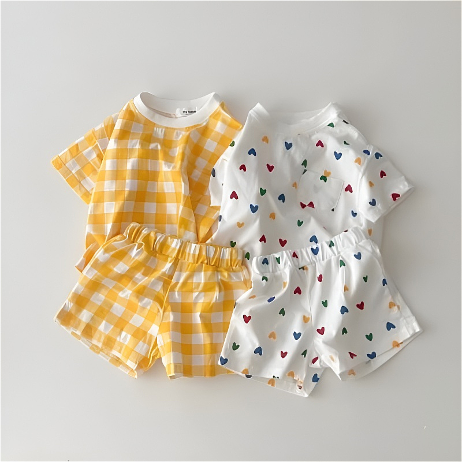 儿童夏季清爽爱心格子短袖短裤套装婴幼儿童宝宝休闲T恤两件套,运动/瑜伽/健身/球迷用品,儿童泳衣/裤,淘宝优惠券,粉丝福利购,淘宝优惠卷