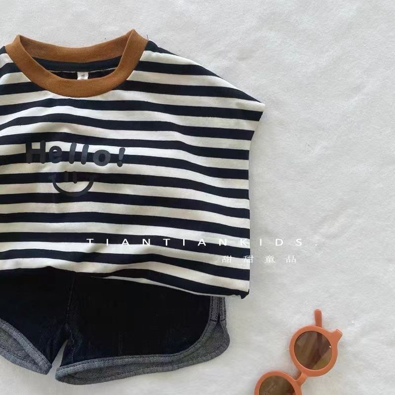 男女童夏季韩版条纹无袖套装儿童新款百搭T恤背心+牛仔裤两件套,运动/瑜伽/健身/球迷用品,亲子家庭装,淘宝优惠券,粉丝福利购,淘宝优惠卷