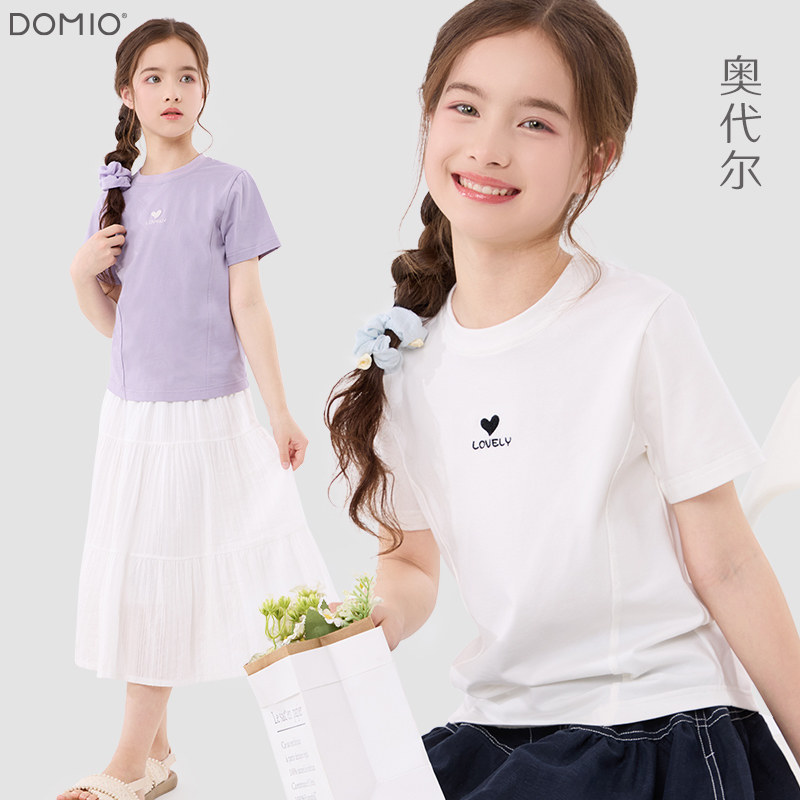 多妙屋女童短袖T恤夏季薄款上衣